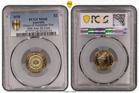 2018 $2 Dome of Australian War 30th Ann. $2 Coin Colorized MS68