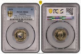 2020 $2 75th Ann End of WWII Colorized MS66