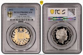 2012 50C Coat of Arms Selective Gilt PR69DCAM