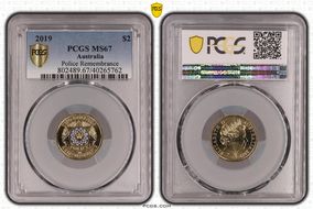 2019 $2 Police Remembrance Colorized MS67