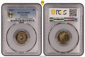 2013 $2 Coronation Colorized MS65