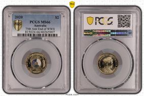 2020 $2 75th Ann End of WWII Colorized MS66