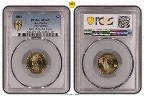 2018 $2 3rd Portrait 30th Ann. $2 Coin MS68