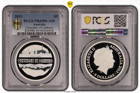 2013 $5 Centenary of Canberra PR69DCAM