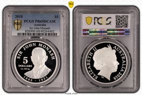 2018 $5 Sir John Monash PR69DCAM
