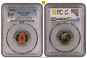 2018-C $2 Armistice Centenary Colorized MS69