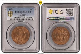 1921 10C Gad-277 F-136 MS65+ RB