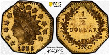 1868 G50C BG-961 MS63PL