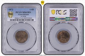 1872 1/4D S-3958 MS63BN