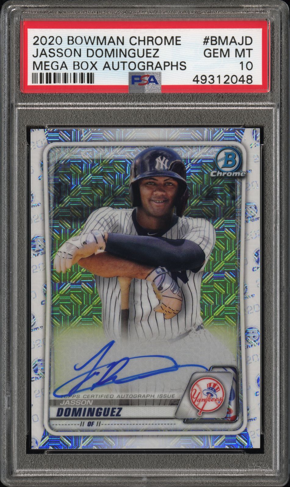 2020 Bowman Chrome Mega Box Autographs Jasson Dominguez #BMAJD PSA 10