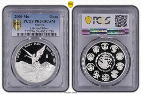 2000-Mo Onza Libertad Ag PR69DCAM