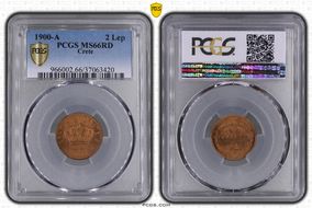 1900-A 2 Lep KM-2 MS66+ RD