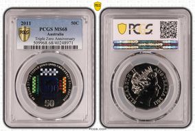 2011 50C Triple Zero Anniversary Colorized MS68