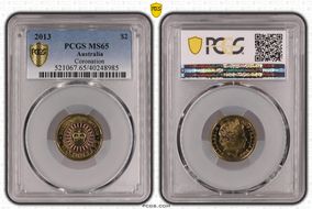 2013 $2 Coronation Colorized MS65