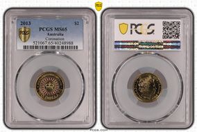 2013 $2 Coronation Colorized MS65