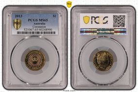 2013 $2 Coronation Colorized MS65