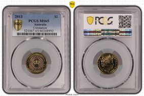 2013 $2 Coronation Colorized MS65