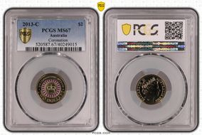 2013-C $2 Coronation Colorized MS67