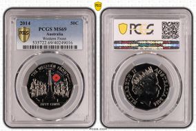 2014 50C Western Front Colorized MS69