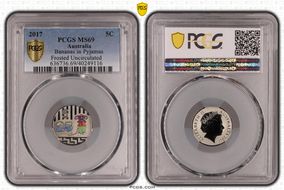 2017 5C Bananas in Pyjamas Colorized Frosted Uncirculated MS69