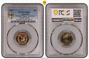 2017 $2 Possum Magic Colorized Visible Hush MS66