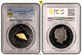 2019 $5 Night Parrot Echoes of Australian Fauna PR70DCAM