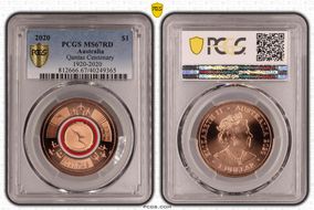 2020 $1 Qantas Centenary 1920-2020 MS67RD