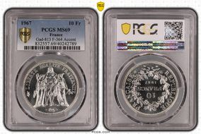 1967 10 Fr Gad-813 F-364 Accent MS69