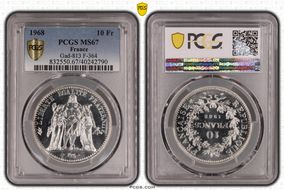 1968 10 Fr Gad-813 F-364 MS67