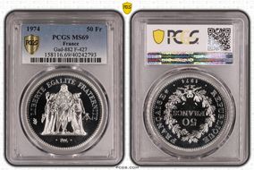 1974 50 Fr Gad-882 F-427 MS69