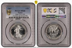 1967 5 Fr Gad-770 F-340 MS68