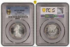 1967 5 Fr Gad-770 F-340 MS68
