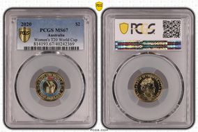 2020 $2 Women's T20 World Cup Colorized MS67