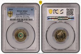 2018 $2 Remembrance Dove Colorized 30th Ann. $2 Coin MS65