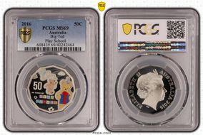 2016 50C Big Ted Play School Colorized MS69