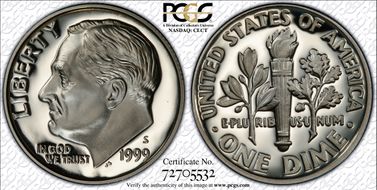 1999-S 10C Silver PR70DCAM