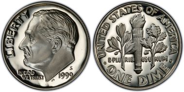 1999-S 10C Silver PR70DCAM