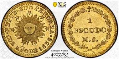 1838-C MS Escudo MS63+