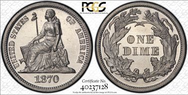 1870 10C J-836 PR66+ CAM