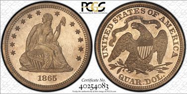 1865 25C J-425 PR66CAM