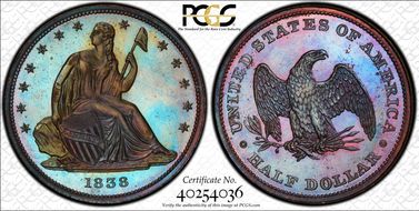 (1838) 50C J-77 Restrike PR66+ RB