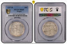 1937-D 50C Oregon MS65