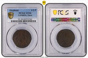 (1694) Token Elephant, Thick Planchet VF30BN