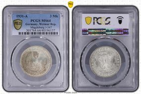 1931-A 3 Mk Magdeburg J-347 MS64