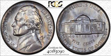 1939-S 5C Reverse of 1938 MS67FS