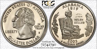 2003-S 25C Alabama PR70DCAM