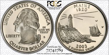 2003-S 25C Maine PR70DCAM