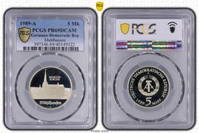 1989-A 5 Mk Muhlhausen PR69DCAM