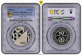 1990-A 10 Mk Labor Day PR68DCAM