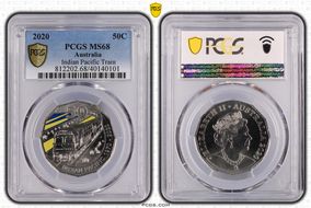 2020 50C Indian Pacific Train Colorized MS68